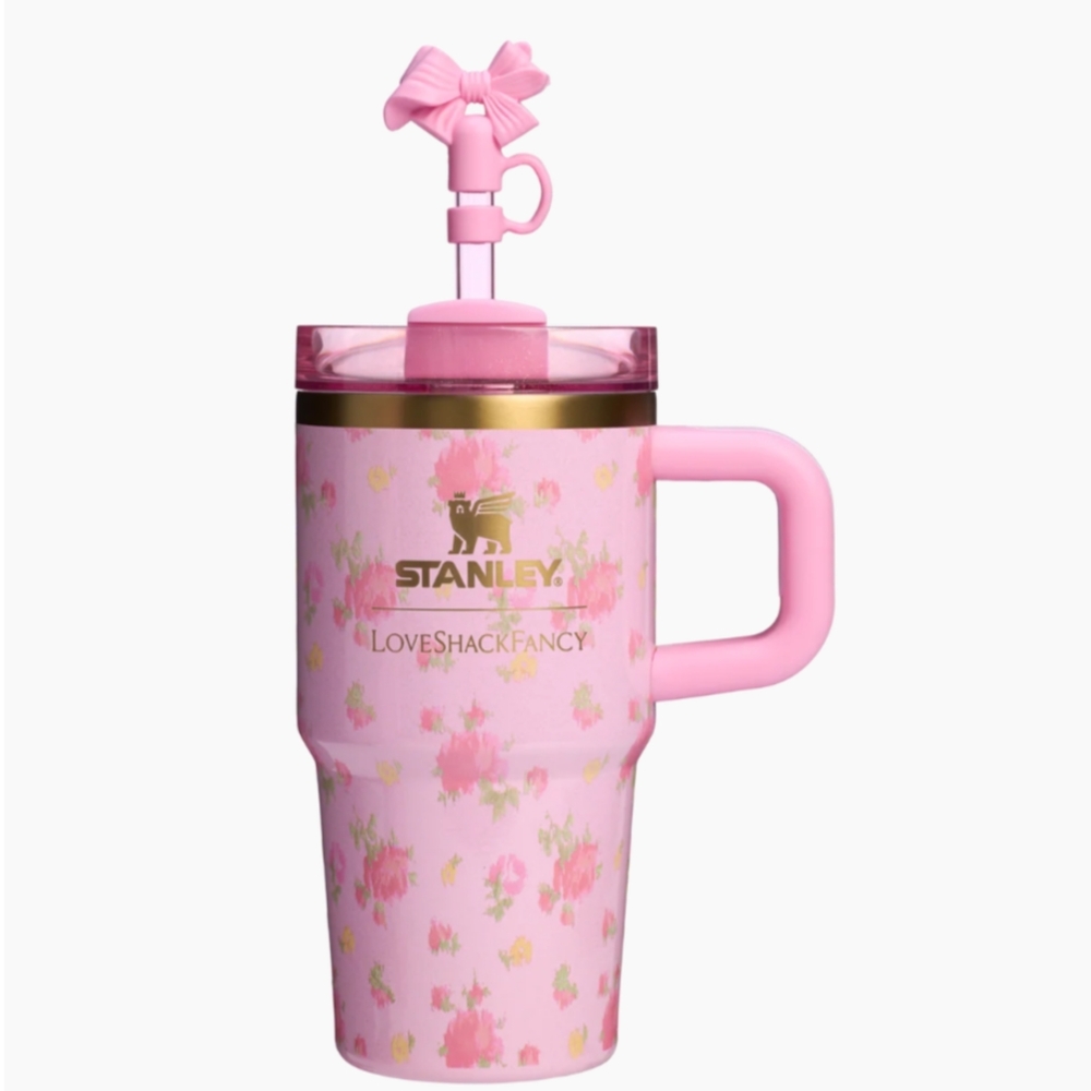 Stanley Pink Floral Tumbler with Straw